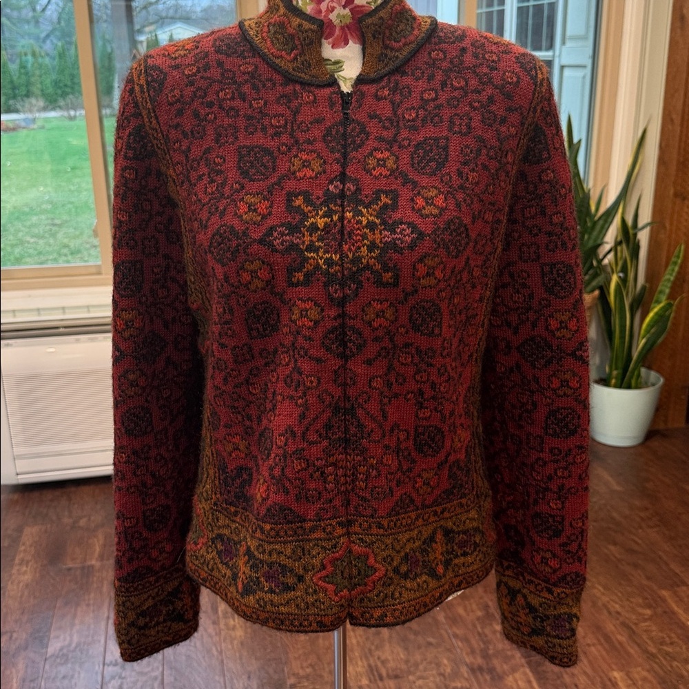 Peruvian Connection 100% Alpaca, Full zip cardigan, Medium
